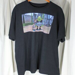 DreamWorks Shrek and Donkey Black Short Sleeve Shrek Graphic Shirt Size 2XL
